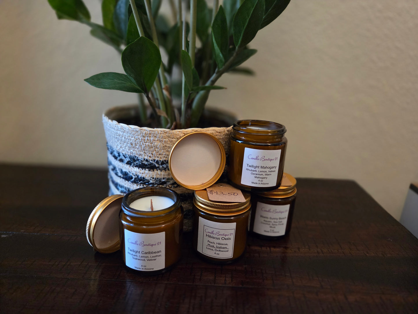 Amber Jar Candles (4oz)- Various Scents